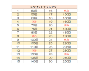 30日間スクワットチャレンジ 始めました 子育てお役立ちブログ Hanaカフェ